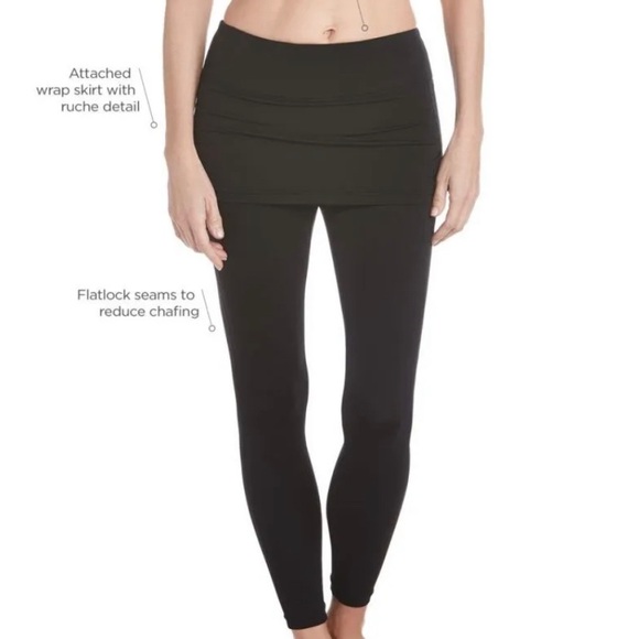 COPY - UPF 50+ Coolibar Shorebreak Skirted Swim Tights - Picture 2 of 6